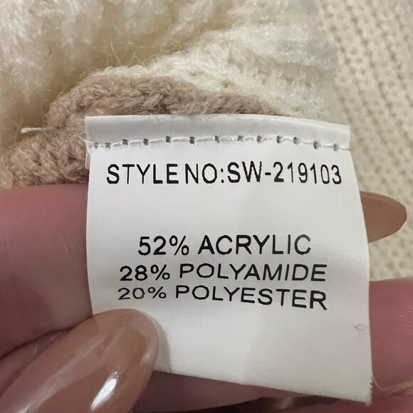 PINK MARTINI - Amy Button-Up Two-Toned Knit Sweater - Taupe/Cream - XXS - Picture 8 of 10